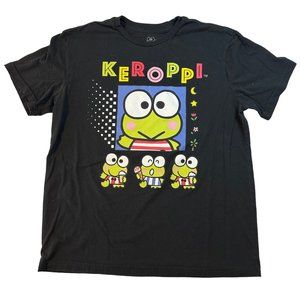 Sanrio Unisex‎ Black Keroppi Short Sleeve Graphic T-shirt, Size Large